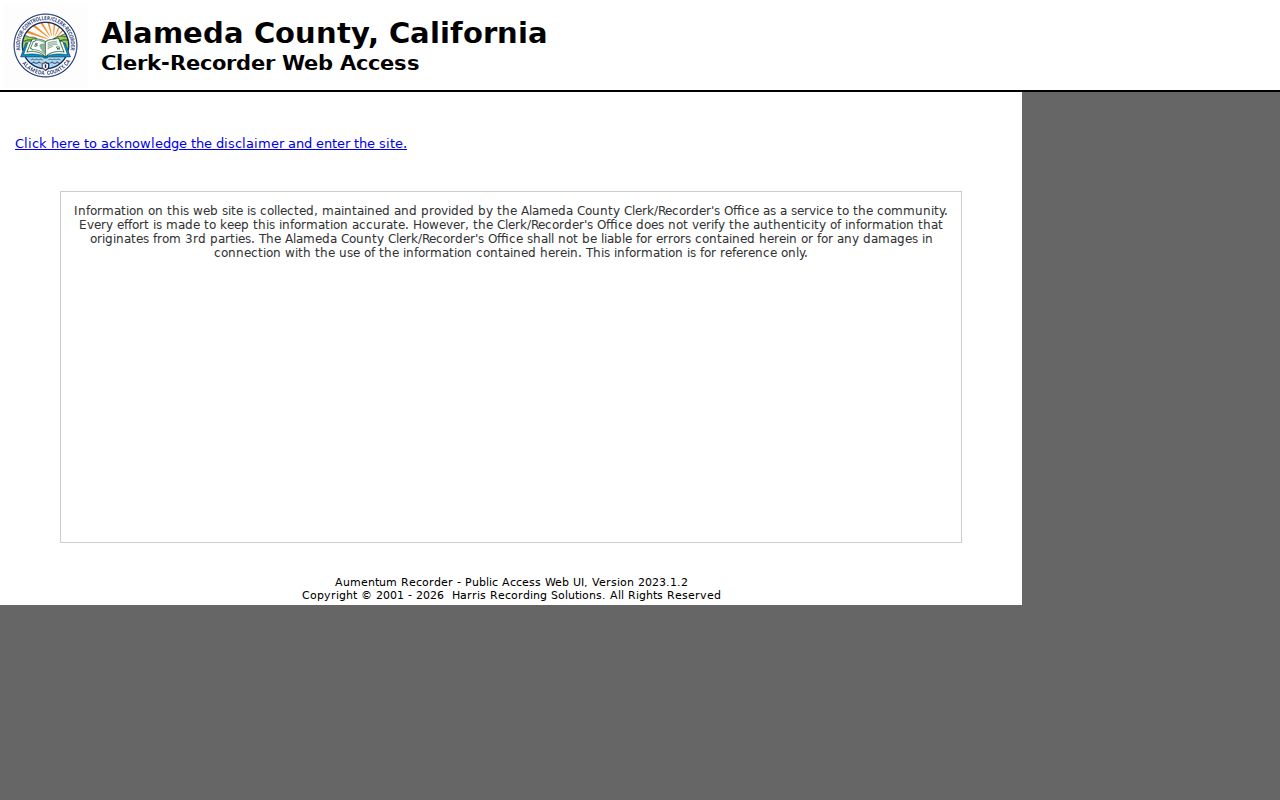 Alameda residents directory recorded-document party index