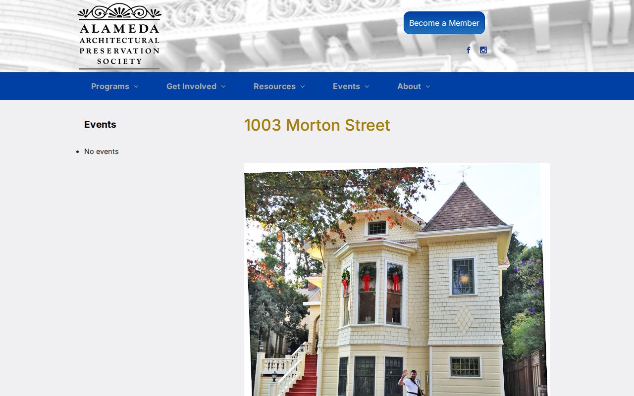 Alameda previous residents moved-house preservation history